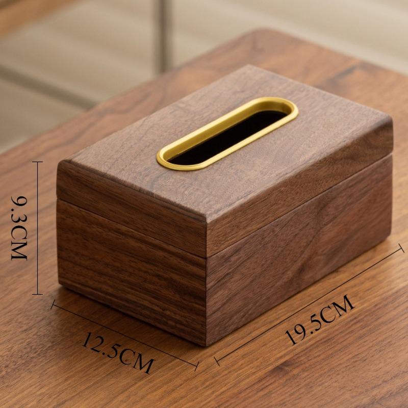 Black Walnut Wooden Tissue Case Luxury Magnetic Attraction Rectangular Tissue Box Aesthetic Boxes Kitchen Storage Organizer