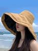 Womens Wide Brim Bucket Hat Reversible UV Protection Casual Polyester Sun Hat