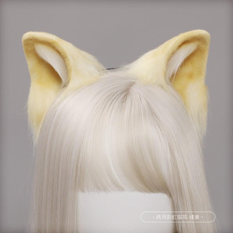 Set de Pinces Bandeau Oreilles de Chat Kawaii Fait Main Mode Lolita Accessoire Cosplay pour Filles
