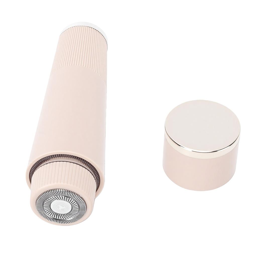 Facial Hair Remover with LED Light Portable Rechargeable Bikini Area Hair Trimmer for Women Men Beige