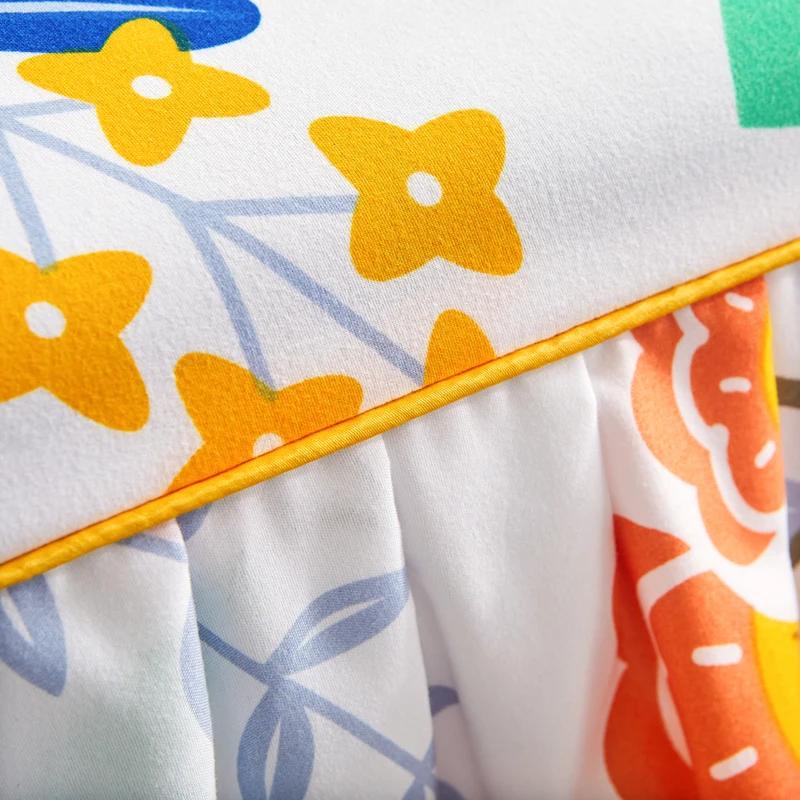 1pc Bedspread Bedroom Fitted Sheet Cover Soft Non-Slip King Queen Bed Skirt Wedding Bedskirt No Pillowcase For Four Seasons