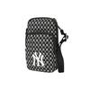 MLB Monogram Vintage Floral Print NY Yankees Nylon Phone Bag Unisex Shoulder Bag Black 32BGDK011-50L