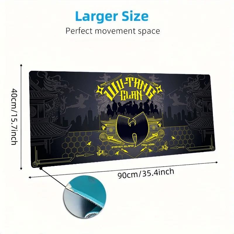Wu Tang Clan Artwork Large Size Mouse Pad Large Gaming Table Cushion Nonslip Laptop Tablet Big Mousepad Xxl Mat Mini Pc Playmat With Lock Edge