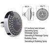 5 Modes High Pressure Shower Head 4Inch Sprayer Adjustable Rainfall Shower Head Sprayer Bathroom Fixture Faucet Replacement Part