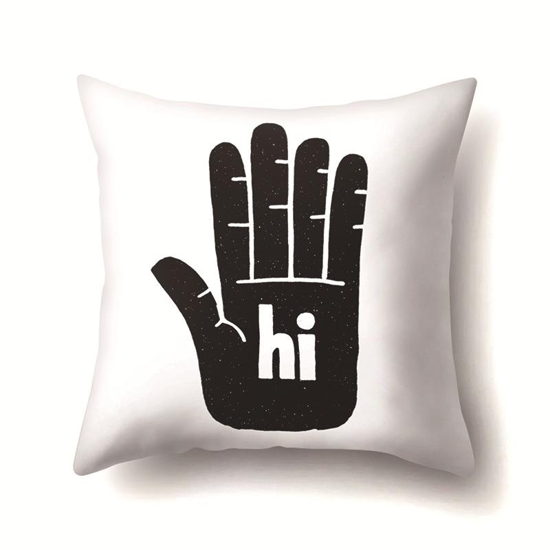 Nordic Style Ins Illustration Graffiti Polyester Pillowcase Car Decoration Home Printed Waist Rest Pillowcase