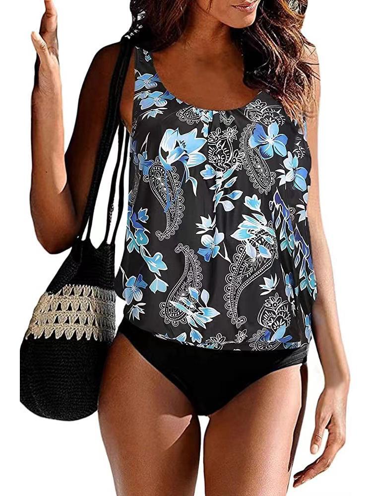 2023 Stylish High-End Off-Shoulder Tankini: Sexy, Backless, Solid Color Swimwear