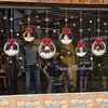 Christmas Wall Sticker Double Sided Glass Ball Hanging Decoration Removable for Door Window Cabinet Living Room Background