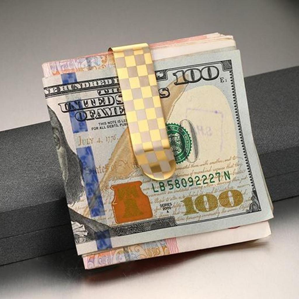 Hochwertiger Edelstahl Geldklammer Mode Schlicht Dollar Bargeld Klammer Halter Geldbörse ID Kreditkarte für Männer Frauen