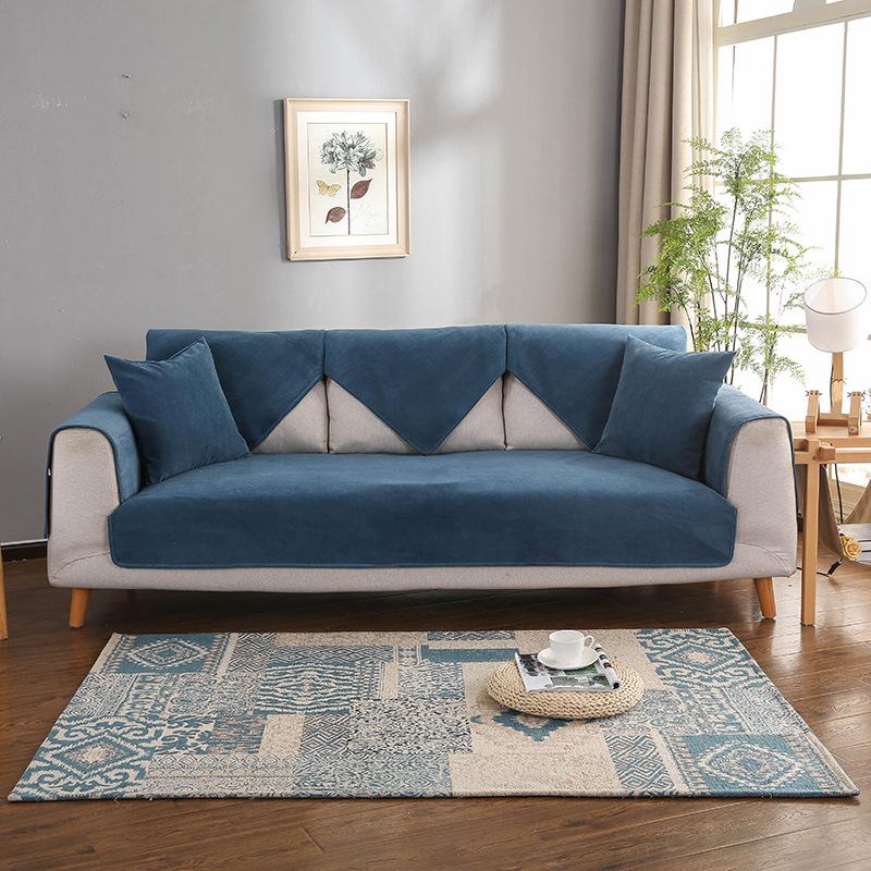 Velvet Non-Slip Waterproof Solid Color Sofa Cushion Modern Minimalist Waterproof To Prevent Leakage of Urine Sofa Cover Slipcover