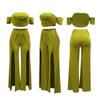 Women's New Fashion Casual Suit Bust Open Wide Leg Trousers
