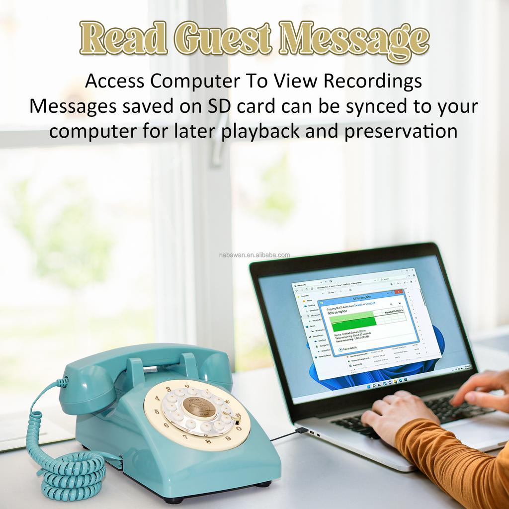 European Audio Message Book Voice Record Vintage Telephone Recorder Wedding Phone Customized for Special Events