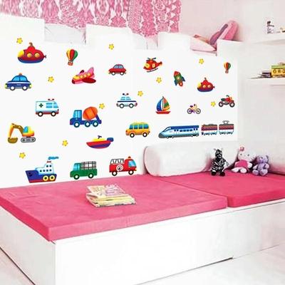 Adesivi Cartoni Animati Auto Trattore Camion Adesivi da Parete Decorazione Stanza Bambini Fai da Te Arte Auto Regalo Bambini Adesivi Scrapbooking