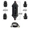Inline Fuel Filter E85 Ethanol AN6 / AN8 / AN10 With 100 Micron Stainless Steel Element 6AN 8AN 10AN