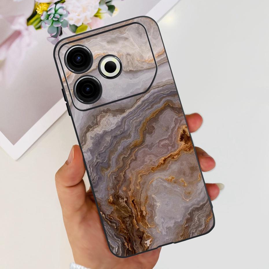 2024 Fashion Case For Tecno Pova 6 Neo Black Silicone Soft TPU Back Cover For Tecno Pova 6Neo 4G Phone Cases