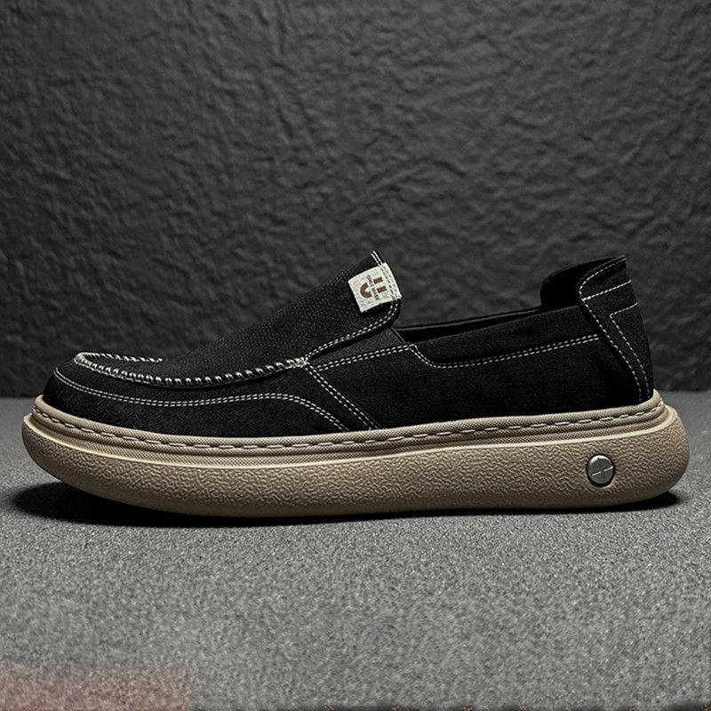 Fashion Men Casual Canvas Shoes 2025 Autumn Thick Bottom Sports Shoes Outdoor Fashion Comfortable Non Slip Casual Shoe Zapatillas