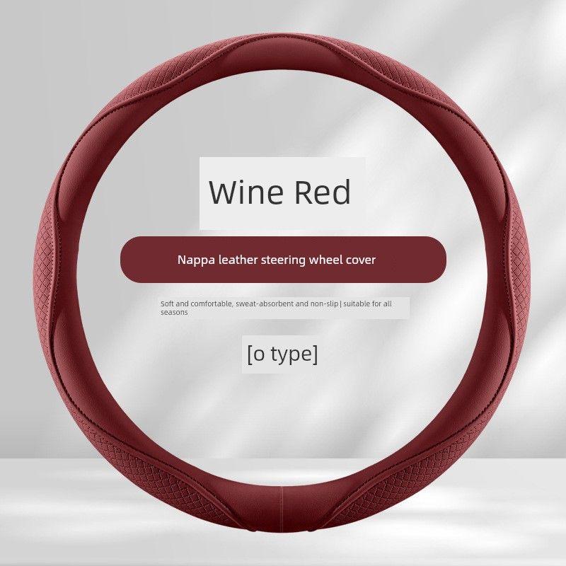 New Car Steering Wheel Cover, Universal for All Seasons, Morandi Color Series, Comfortable and Soft Nappa Leather Steering Wheel Cover