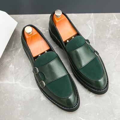 Mode Hete Verkoop Leer Casual Schoenen Lente Herfst Dikke Zool Groen Trendy Heren Loafers Laag Uitgesneden Dagelijks Heren Rijschoenen Antislip