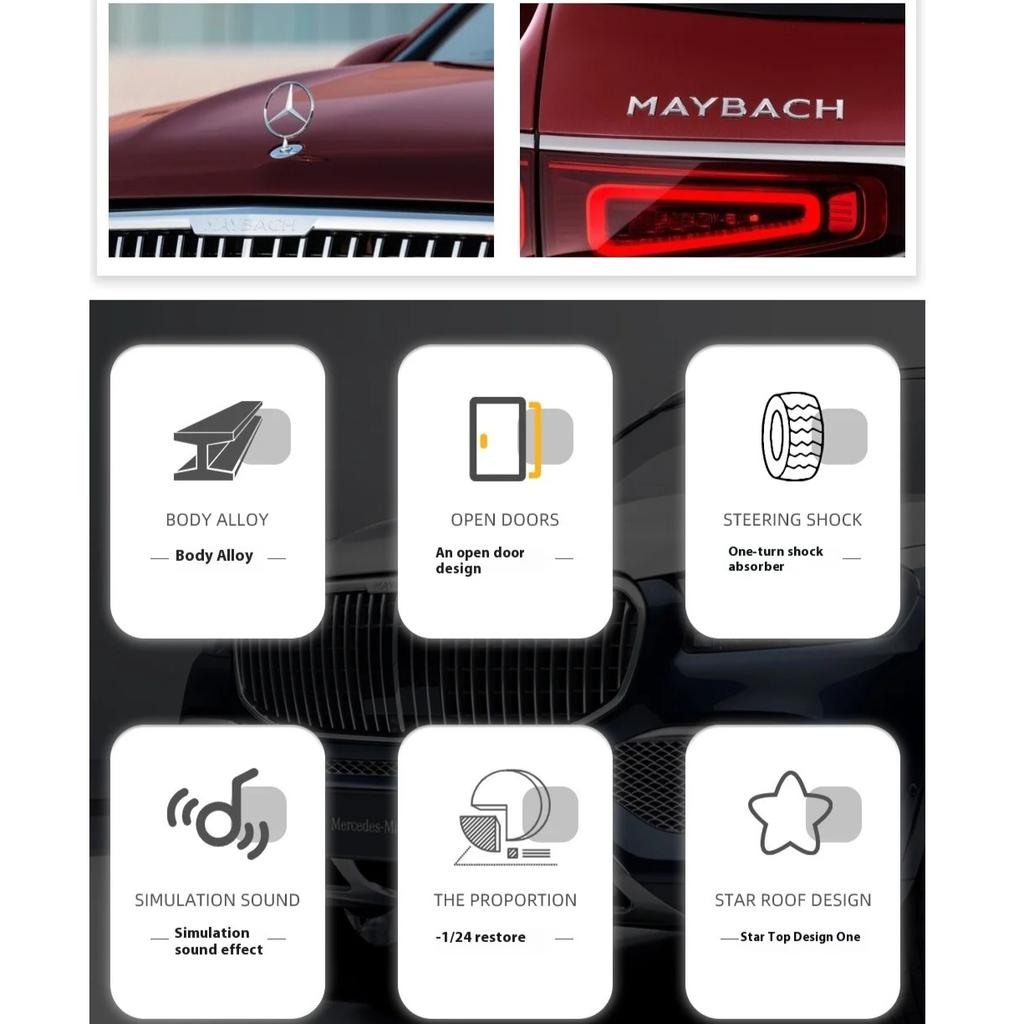 1/24 Scale Simulation Benz Maybach GLS600 Alloy SUV Diecast Metal Model Collection of Hobby Decorative Fine Ornaments Kid Toy