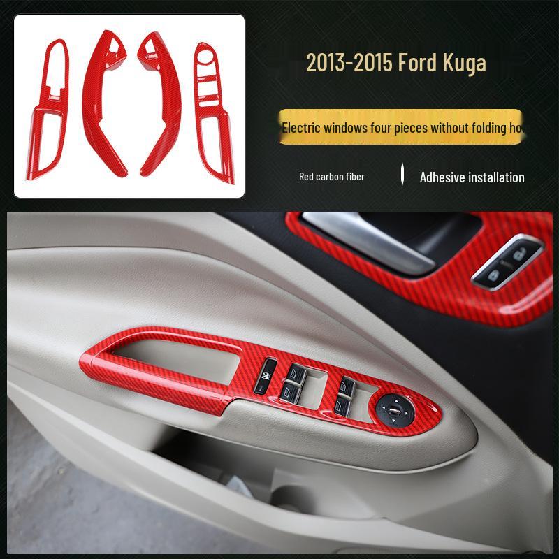 13-15 Kuga Kohlefaser Navigationskonsolenaufkleber - Pfirsichholz-Stil