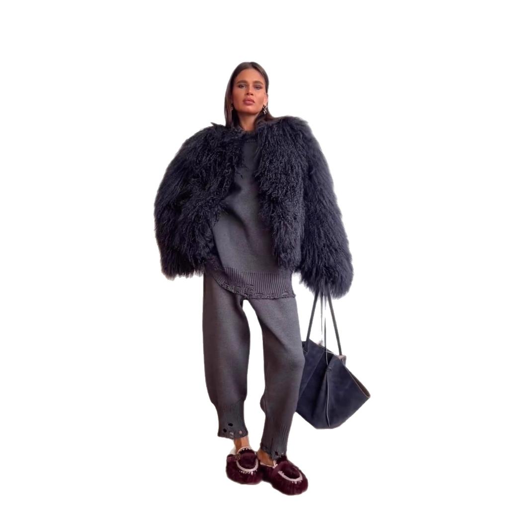 Autumn and winter thickened artificial fur imitation fur coat wool coat lamb wool women's plush coat