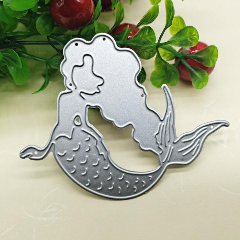 Mořská panna Fishtail Design Styl Kovová vyřezávací šablona pro DIY Scrapbooking Album Foto embossovací papír Card Craft Decor