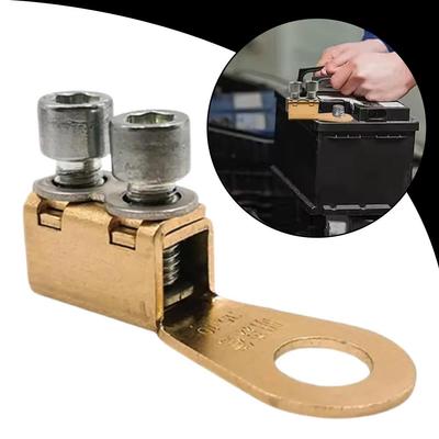 Car Battery Terminal Blocks Pure Copper Cable Ends Block Clip Post Wear-Resistant Junction Battery Terminals Car Accessorie C7B9