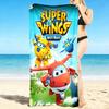1Pc Super Wings Adventure Beach Towel, Quick Dry, Multi-Use for Beach Pool Gym Yoga Home Travel, Christmas, Halloween, Xmas Gift M929155