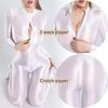 Dame Shiny Satin Glossy Silky Leotard Jumpsuit 2 Glidelås åpen byst og skritt Bodysuit Catsuit