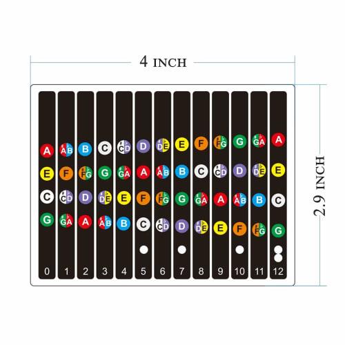 Koldot Ukulele Fretboard Stickers, 2-Pack, Practice Finger Fretboard Stickers, Ukulele Notes, Ukulele Chord Stickers, Fingerboard Stickers for Beginne