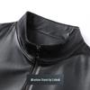 Futing Men's Lambskin Stand Collar Leather Jacket