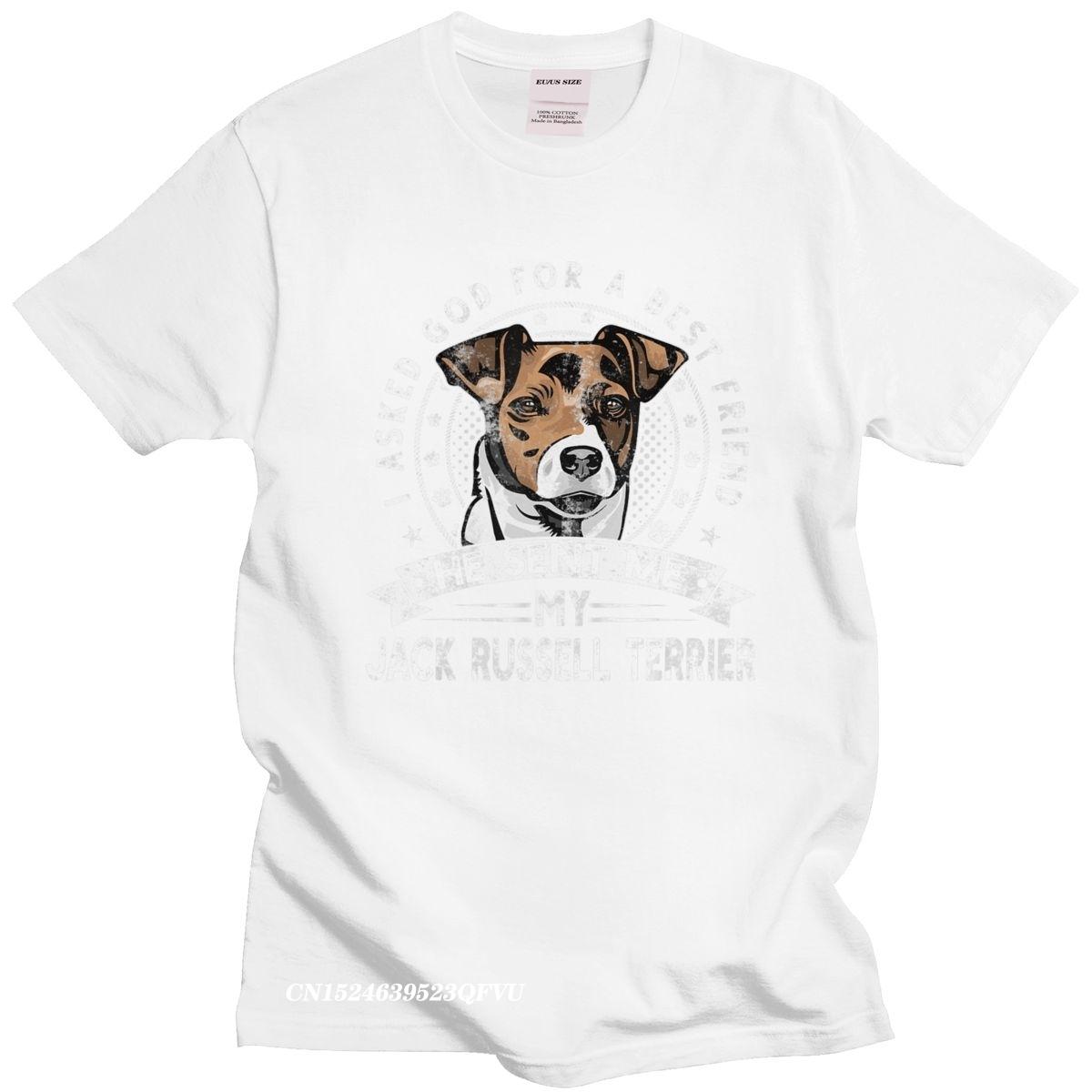 

Grunge Style Jack Russell Terrier Men Camisas Men Casual Dog Friend Tshirt Distressed Print Premium Cotton Tee Camisas S