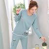 Herbst Dünnes 2-teiliges Pyjama-Set Damen Baumwolle Rundhals Mädchen Bären-Pyjama-Sets Teetassen-Katze Vollständige Nachtwäsche Oberteile Schlafanzug Mujer
