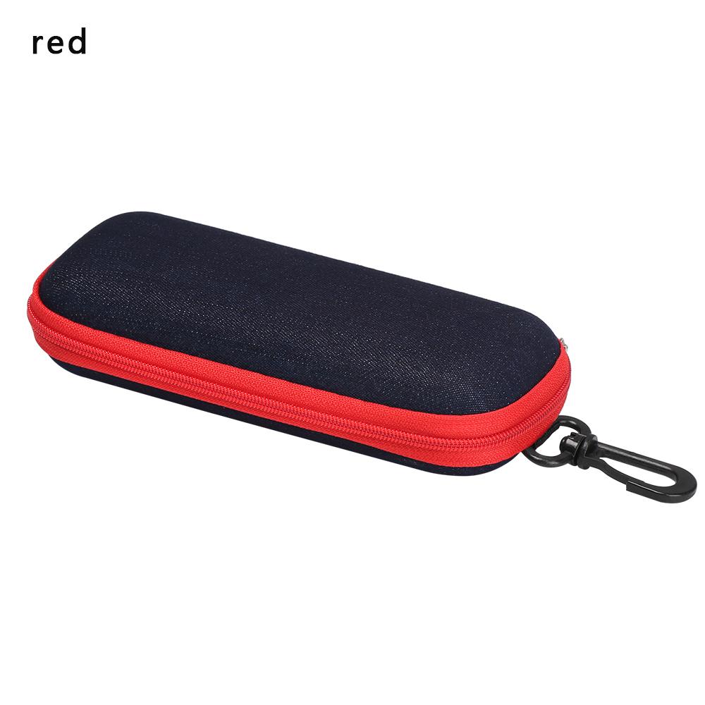 1Pc Fashion Portable Glasses Box Denim Fabric With Zipper Sunglasses Reading Glasses Protection Case Crush Resistance Container