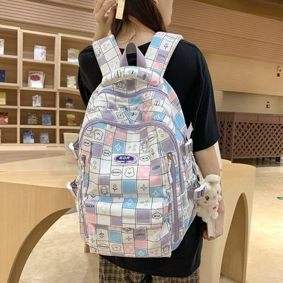 Schultasche weibliche koreanische Version des neuen Cartoon-Drucks große Kapazität Rucksack Gymnasiasten College-Studenten frische Umhängetasche
