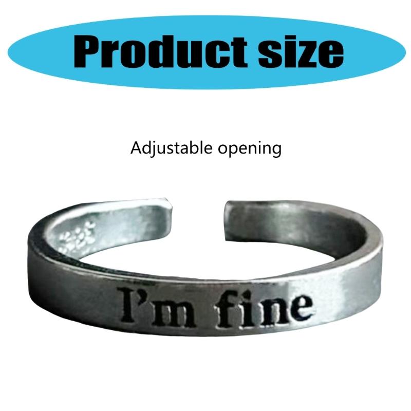 Mir geht es gut, rette mich Mode Einfache Ringe für Männer und Frauen Inspirierendes Accessoire Handgefertigter Gravierter Legierungs Schmuck