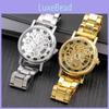Elegant Geneva Alloy Case Men's Watch With Transparent Dial And Steel Band Stylish Design