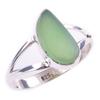 Natürlicher Chrysopras Edelstein Handgefertigt 925 Massiv Sterlingsilber Ring Größe 8 o5R24