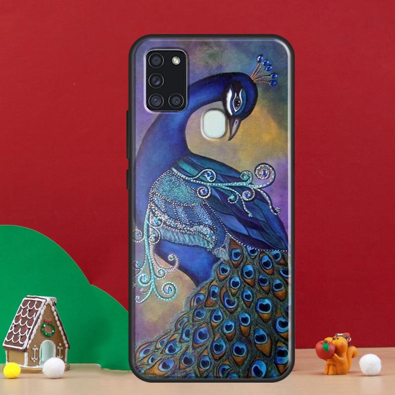 Bird Peacock Feather Case For Samsung Galaxy A54 A34 A14 A52 A32 A12 A22 A51 A71 A50 A13 A33 A53 A52S Phone Cover