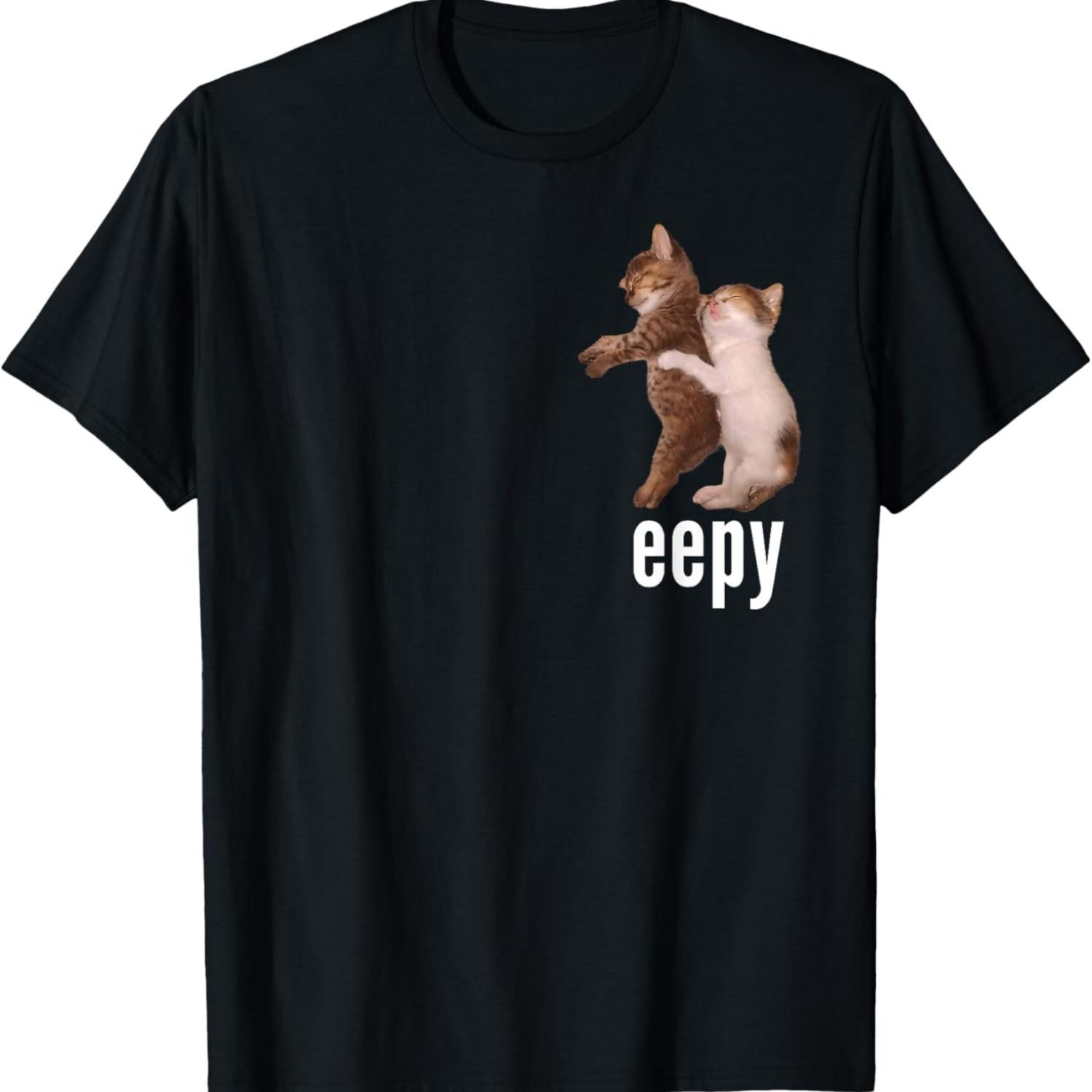 Футболка с мемом  Жуткий сонный кот (4) S чёрный