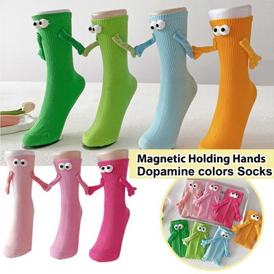 Magnetische Handhaltende Socken Dopaminfarben Socken Lustig Männer Für Frauen Neuheit Freundschaft Paare Beste Freundin Geschenk Freund Freundin