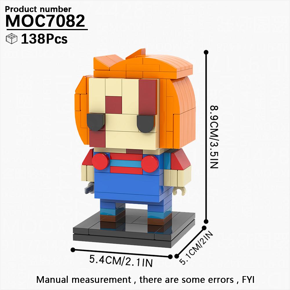 MOOXI New Halloween Horror Movie Games BrickHeadzed Children Toy MOC Brick Gift Assembly Model Kit For Adults Building Block Set
