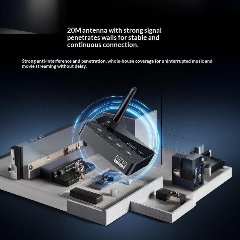 Bluetooth 6 Wireless Transmitter Receiver HiFi Sound Adapter 20M Long Range 1Pcs for Car TV Gaming Audio Devices