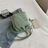 Corduroy Drawstring Crossbody Bag Casual Bucket Purse with Adjustable Strap for Daily Use Travel Shopping School