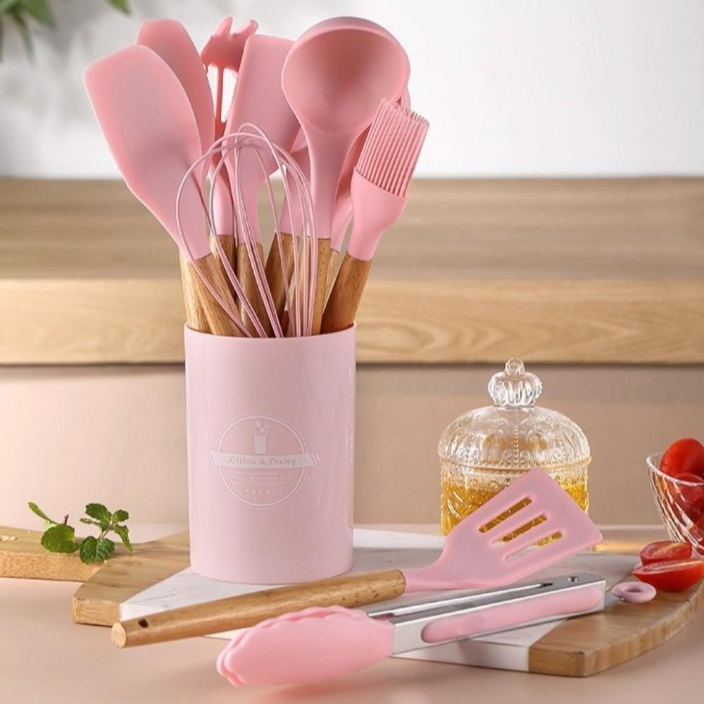 12pcs Heat Resistant Non-Stick Cookware Set Wooden Handle Soup Spoon Baking Shovel  Cooking