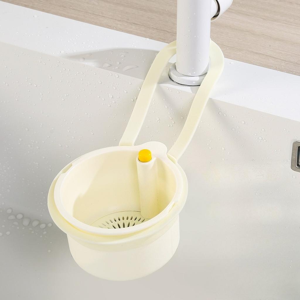 2-in-1 Heavy-Duty Hanging Sink Basket with Adjustable Hanging - Detachable Filter, Space-Saving Drain Basket,Food Waste Drainage