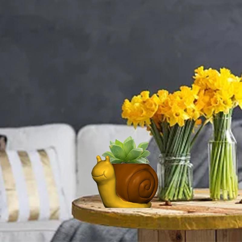 Concrete Silicone Flower Pot Mold 3D Snails Succulent Cement Plaster Mould Soap Candle Mold Office Home Desktop Decor