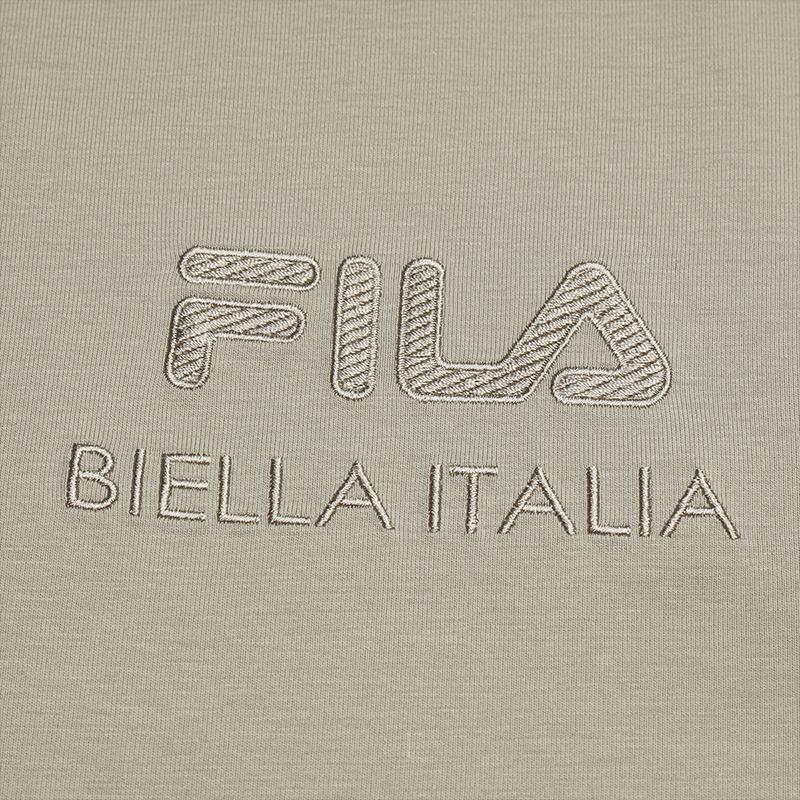FILA White Contact Cool Feeling Simple Fashion Casual Versatile T-Shirt Men tops Smoke-Khaki F61M623103FLK