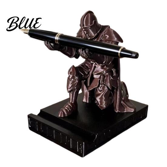 Ninja Desk Armor Warrior Knight Holder Pen Decor Kneeling 3D Printed Desktop Decoration Organizer Executive Rest for Office