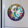Mermaid Ornament For Wall Colorful Wall Art Panel Double-Sided Sea-Themed Decorative Bedroom Pendant With Chain Hooks For Women