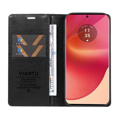 Für Motorola Edge 50 Fusion 5G Hülle Leder Wallet Handyhülle mit Litschi-Textur